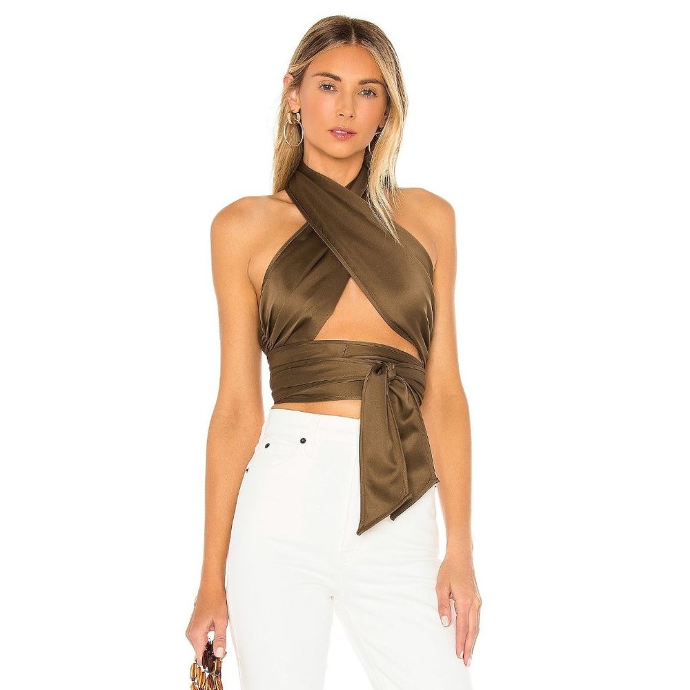 LPA Dark Brown Wrap Top